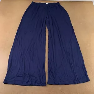 24seven Women's Size 1X Navy Blue Lightweight Wide Leg Lounge Pants New - Picture 1 of 7