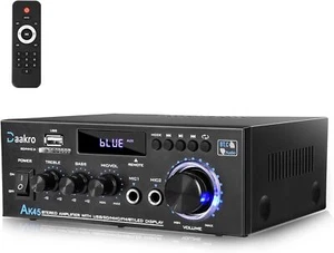 AK45 Stereo Audio Amplifier,300W Home 2 Channel Wireless Bluetooth 5.0 Power... - Picture 1 of 8