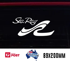 2x Sea Ray Performance Windshield Windscreen Laptop Sticker Decal 200mm WHITE - Picture 1 of 1