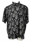 Cotton Reel Shirt Men's Large 100% Silk Hawaiian Short Sleeve Size 2Xl (401)