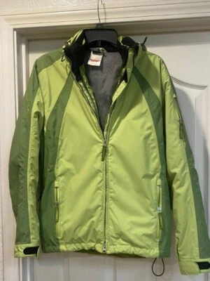 Chaqueta Spyder Mujer 10 Snowboard Esquí Nieve Cremallera Con Capucha Cremallera Bolsillos Verdes Foto 1 de 4