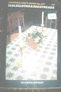 Clark 217 TABLECLOTHS & BEDSPREADS 1972 knit & crochet pattern booklet - Picture 1 of 2