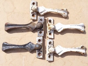 Vintage old Antique Victorian Metal Window latch Catch Locking Handles 5 set - Picture 1 of 9