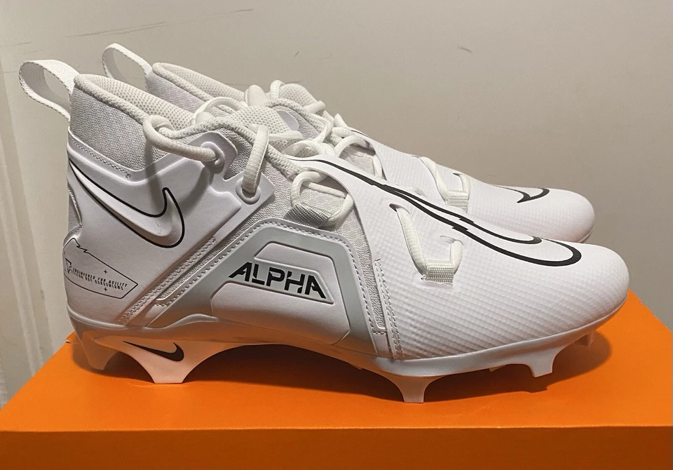 Nike Alpha Menace Pro 3 White/Black Football Cleats CT6649-109 Men’s Size 11.5