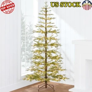 6ft Pre-Lit Artificial Christmas Tree W/ LED Lights Easy Assembly Holiday Decor - Picture 1 of 6