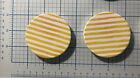 Yellow Striped Car Coaster Set of 2 Absorbent Ceramic Sandstone NEW FREE-SHIP