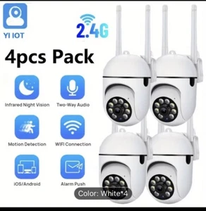 4pc YI IoT Security Cameras With Color Night Vision Wireless 1080p HD - Picture 1 of 10