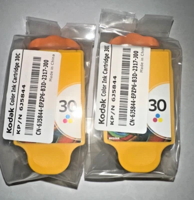 2 Pack NEW!!! GENUINE Kodak 30C 30 Color Ink Cartridge 1271659 1022854 FREE SHIP - Image 1 of 4