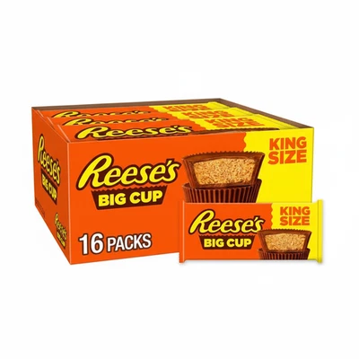 Copos de manteiga de amendoim tamanho King REESE'S Big Cup 2,8 oz 16 unidades - Imagem 1 de 4
