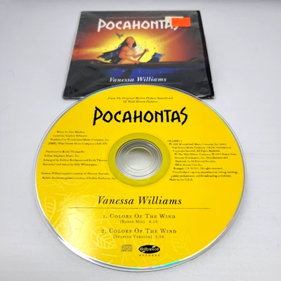 ⭐Pocahontas VANESSA WILLIAMS COLORS OF THE WIND CD SINGLE ENGLISH/SPANISH RARE💖 - Image 1 of 4