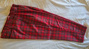 The Rail Nordstrom Pleated Royal Stewart Plaid Crop Pants, M W36; PREPPY FIND!! - Picture 1 of 4
