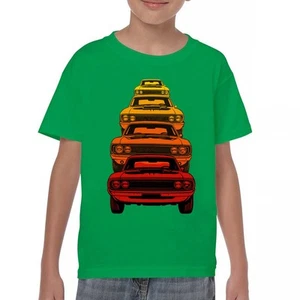 American Gradient Muscle Car Youth T-shirt 1970 Classic Vintage Power Kids - Picture 1 of 50