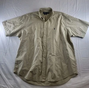 Ralph Lauren Shirt Men's Size Medium Beige Khaki Blake Short Sleeve Button M Top - Picture 1 of 12
