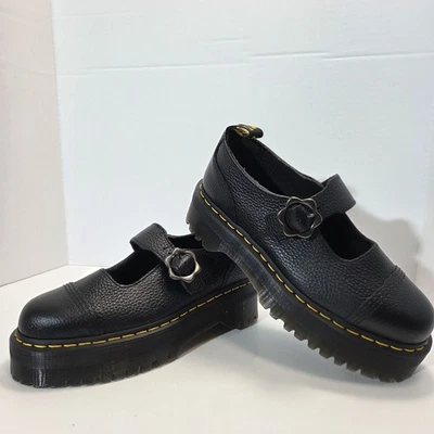 Dr. Martens Addina Flower Buckle Black Leather Platform Women’s US Size 9 - Image 1 of 4