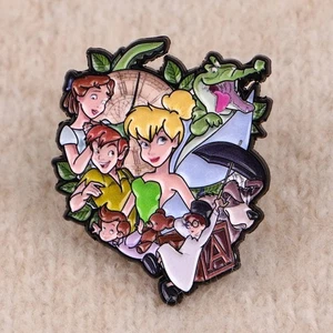 Unique Peter Pan Cast Characters Enamel Metal Pin Brooch Wendy Tinkerbell - Picture 1 of 4