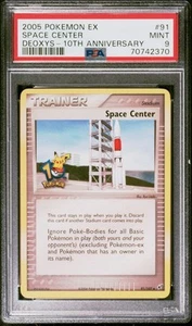 2005 Pokémon EX Deoxys 91 Space Center 10th Anniversary PSA 9 Mint - Picture 1 of 2