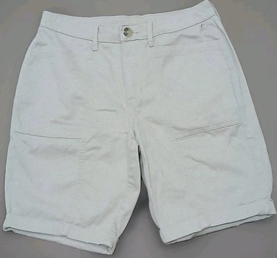 Bermudas Croft & Barrow marrón claro con puños para mujer talla 8 10" entrepierna usadas en excelente estado Foto 1 de 4