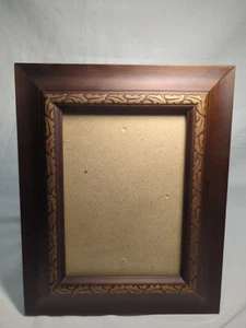 Carved Wood Picture Frame By Rare Woods 10”x8”For 5”x7” Photo Easel Or Hanging - Picture 1 of 8