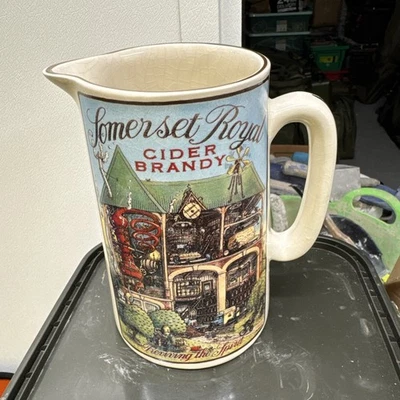 SOMERSET ROYAL BREWERY CIDER/BRANDY PICTORIAL ADVERTISING WATER JUG/PUB JUG   - Image 1 of 4