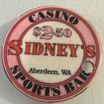 SIDNEY'S CASINO $2.50 CHIP DE CASINO PERFORADO WASHINGTON ENVÍO COMBINADO Foto 1 de 3