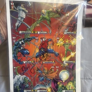 1st Ed.  Marvel Spider-Man Uncut Trading Cards hand Signed amazing condition - Picture 1 of 6