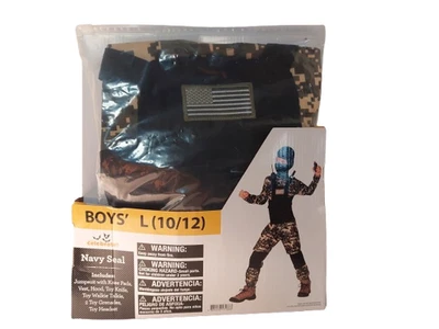 Disfraz de Soldado Navy Seal Soldado Halloween Talla L 10/12 Camuflaje con Accesorios Nuevo Foto 1 de 4