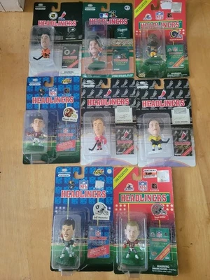 NFL MLB NHL Headliners Football Baseball Hockey Figures Lot of 8 1990's NOS - Image 1 of 4