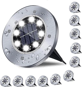 Solar Ground Lights, Waterproof Garden Upgraded Outdoor Bright In-Ground Landsca - Picture 1 of 12