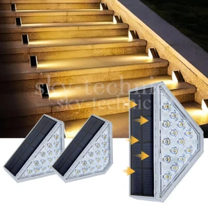 1-6X Solarlampen Außen 14 LED Stufenleuchte Solarleuchten Garten Treppenlicht - Bild 1 von 22
