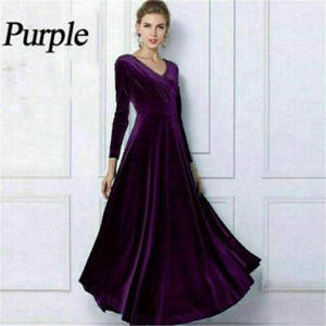 Purple Velvet Maxi Dresses for Women for sale | eBay