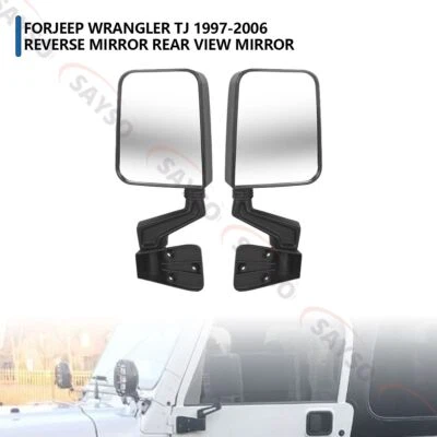 Kit de carrocería de espejo retrovisor automotriz Crown, negro para Jeep Wrangler TJ 1997 1998 1999-2006 Foto 1 de 4