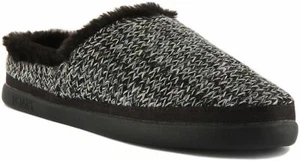 Toms Sage In Black Cozy Fur Lined Slipper knitted Warm Slipper Size UK 3 - 8 - Picture 1 of 12