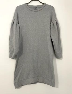 COS womens sweater dress long sleeve grey jersey cotton M lightweight stretch - image 1 of 4
