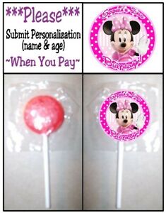 Minnie Mouse Clubhouse Pink Birthday Party Favors Lollipop Stickers Chip Bags