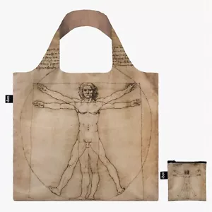 LOQI Leonardo da Vinci The Vitruvian Man Recycled Large Art Tote Bag - Picture 1 of 2