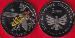 Germany 5 euro 2024 "World of Insects, Grove hoverfly" Colored UNC - Picture 1 of 1