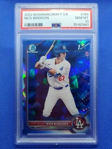 2022 Bowman Chrome Draft NICK BIDDISON PSA 10 Sapphire card LOS ANGELES DODGERS