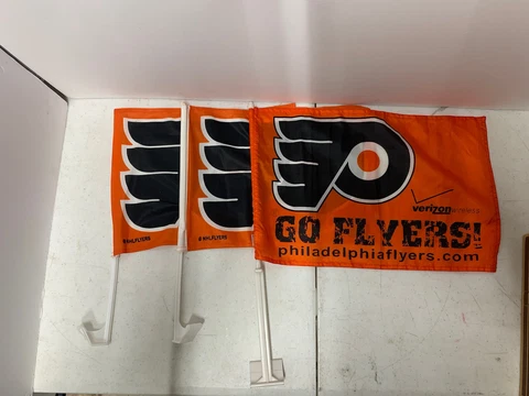 USED 3 Philadelphia Flyer Logo Car Window Flags Cover