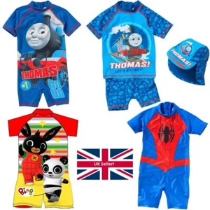 Boys Character UV UPF40+ Sunsafe Sunsuit Sun Protection Swimsuit Set Swimwear - Picture 1 of 7