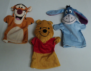 Disney Baby Melissa & Doug Winnie The Pooh Tigger Eeyore Plush Hand Puppets 7602