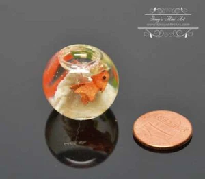1:12 Dollhouse Miniature Glass Fish Bowl Pet BD MW025 - Picture 1 of 3