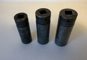 LOT Vtg Snap-On Deep Well SAE 12pt Sockets 3/8" Drive, SIZES: 11/16", 3/4", 5/8" - Bild 1 von 4