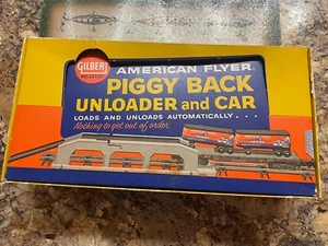 American Flyer - Piggy Back Flatcar & Trailers In Picture Box W/ Instructions. - Picture 1 of 24