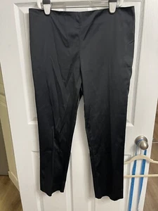 Soft Surroundings Size XL (see Measurements) Black Satin Flat Front Pants - Picture 1 of 5