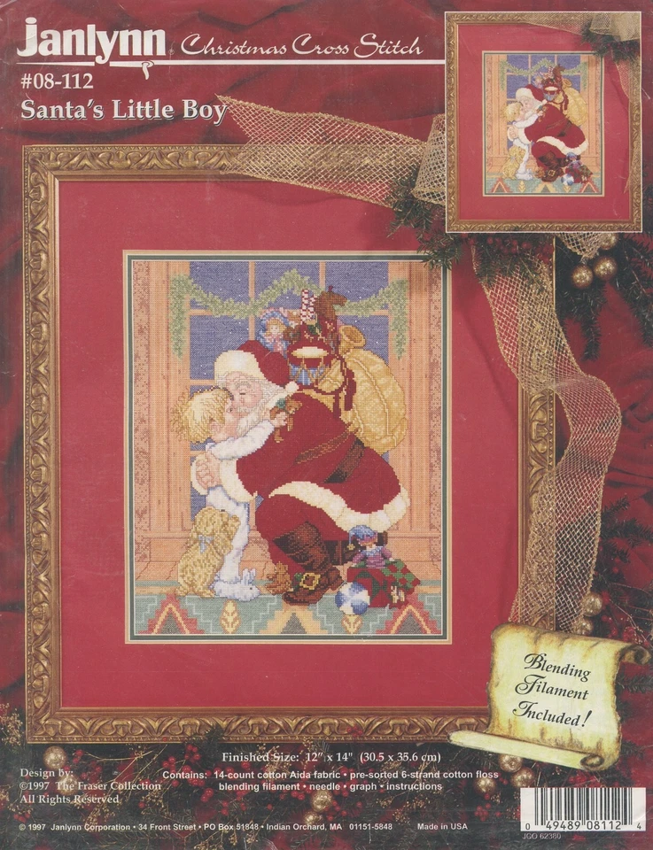 Janlynn Counted Cross Stitch Santa's Little Boy Pattern ONLY #08-112 1997 - Image 1 of 1
