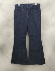 7 For All Mankind Womens Bell Bottom Flared Blue Denim Jeans Size 30