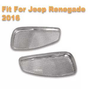 Pair White Clear Lens Front Side Marker Light Fender Lamp For Jeep Renegade 2016 - Picture 1 of 10