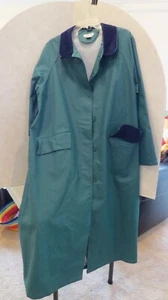Talbots Rain Coat Long Sz Large Green Waterproof Pockets with Hat for Women - Picture 1 of 24