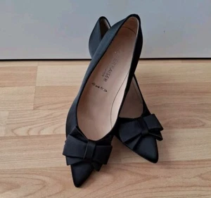 NEU / PETER KAISER Damen Pumps Schuhe Gr. 38,5 / Extra Weit / Satin / Schwarz - Bild 1 von 14