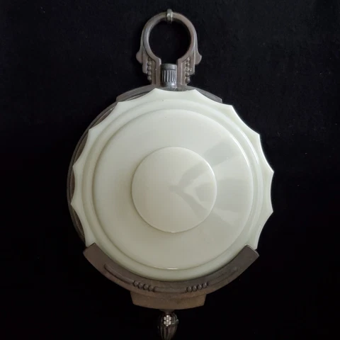 Vtg 1930s Lincoln Lonsdale #7806 Art Deco Cast Metal Slip Shade Wall Sconce 12" Cover
